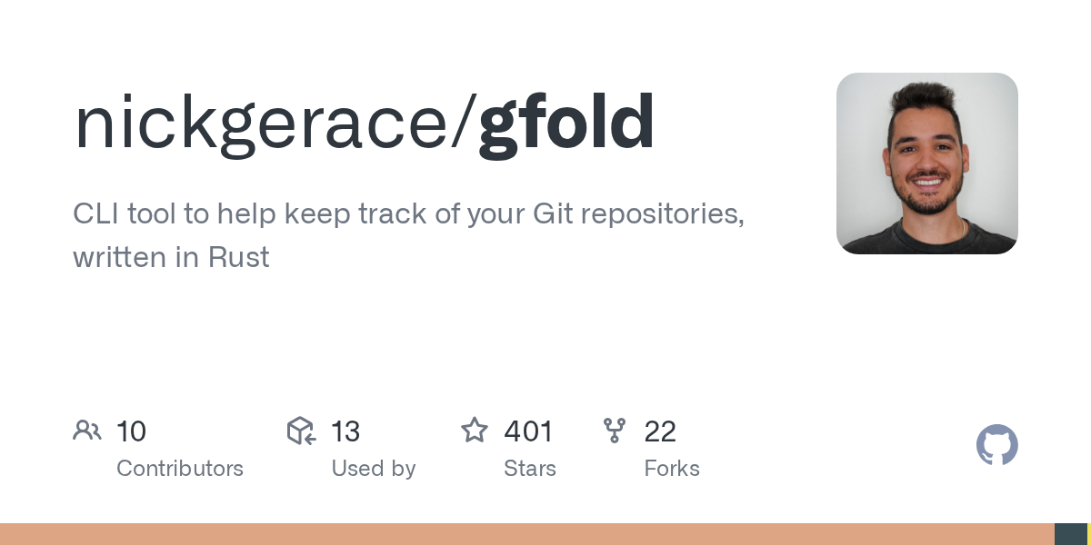 nickgerace/gfold: GitHub preview card