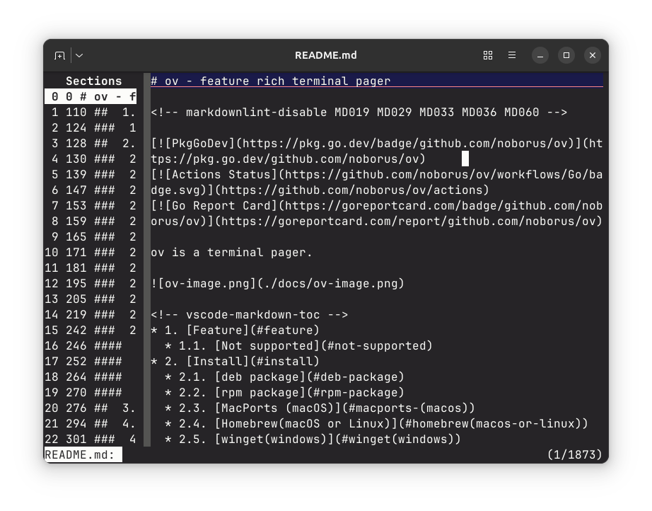 noborus/ov: Screenshot 2