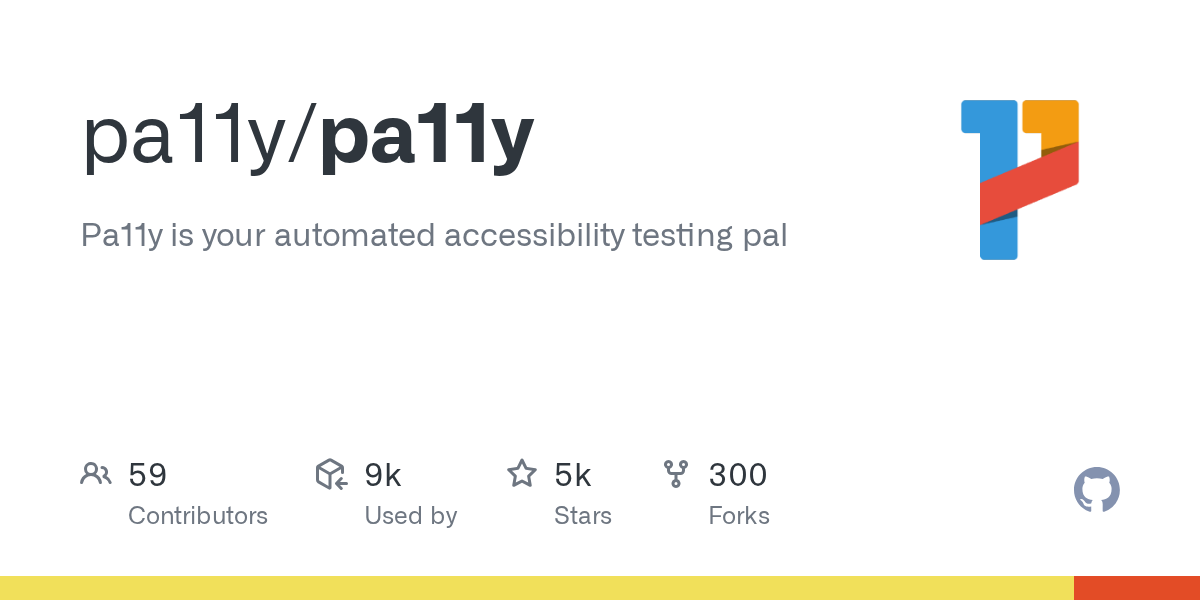 pa11y/pa11y: GitHub preview card