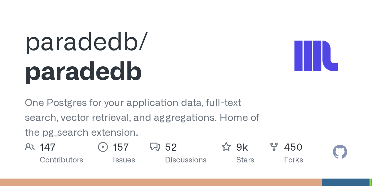 paradedb/paradedb: GitHub preview card