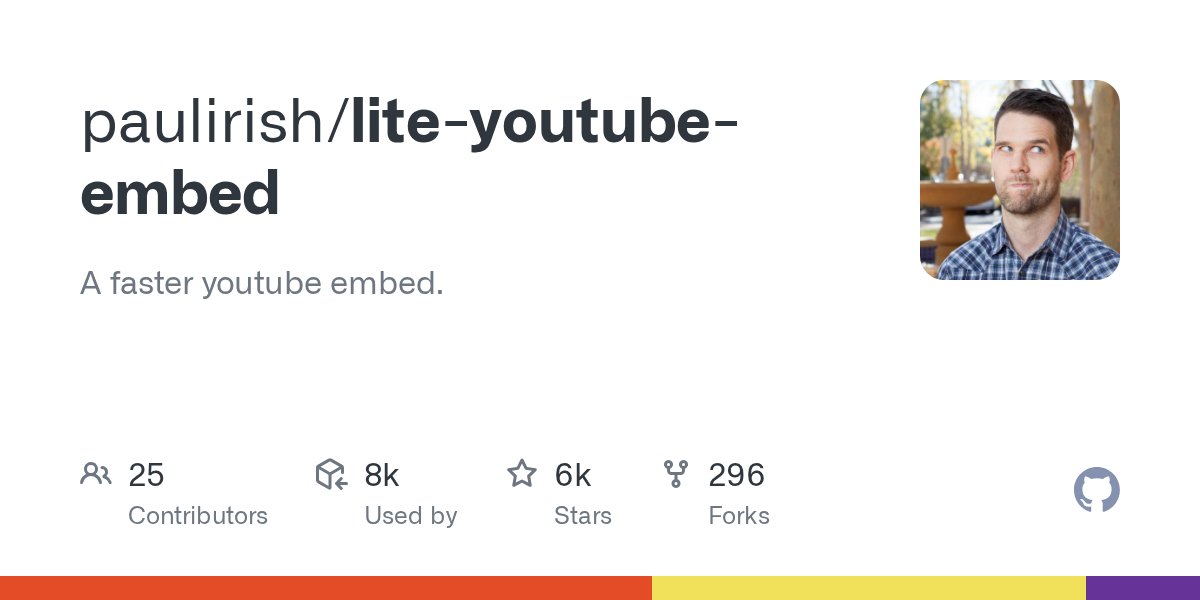 paulirish/lite-youtube-embed: GitHub preview card