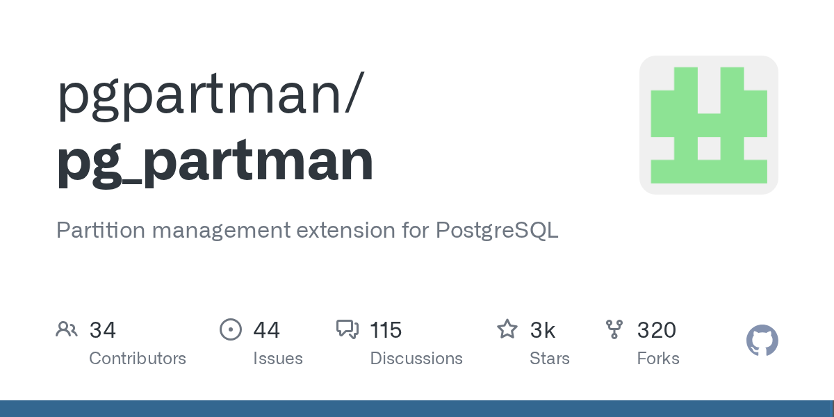 pgpartman/pg_partman: GitHub preview card