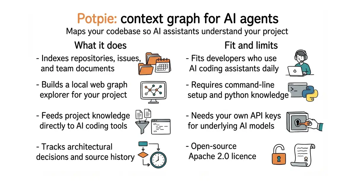 Potpie: context graph for AI agents. Maps your codebase so AI assistants understand your project.
