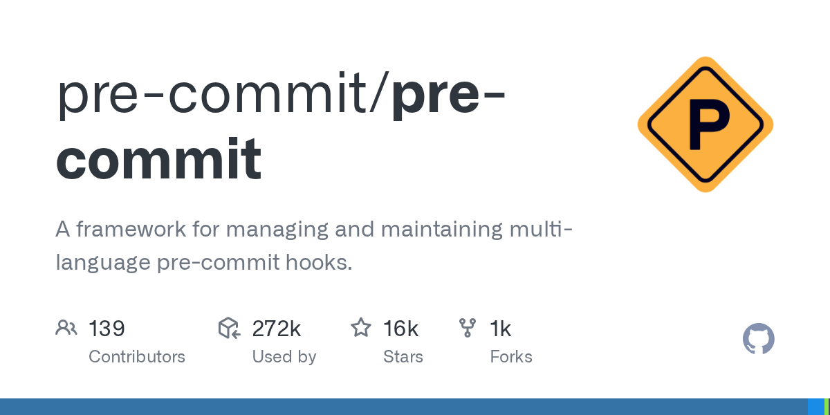 pre-commit/pre-commit: GitHub preview card