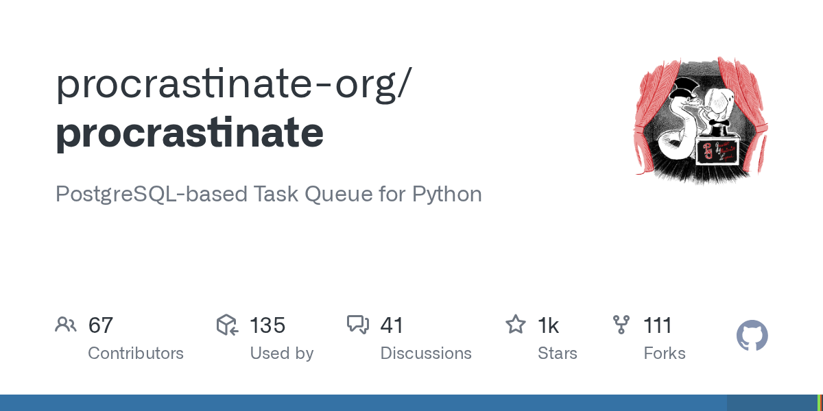 procrastinate-org/procrastinate: GitHub preview card