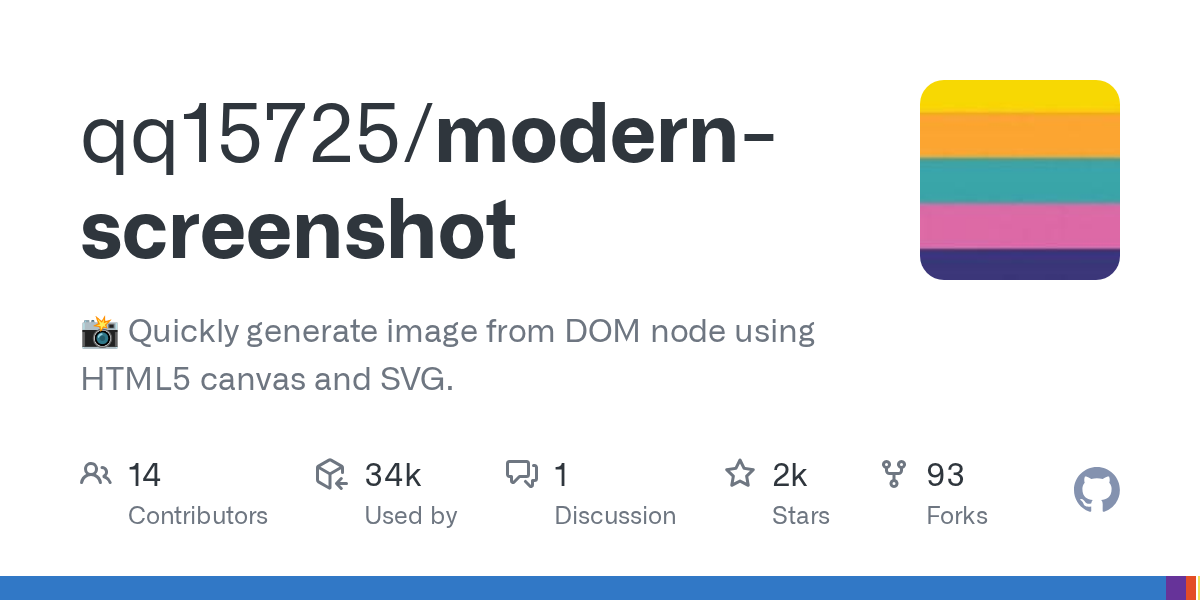 qq15725/modern-screenshot: GitHub preview card