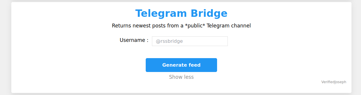 rss-bridge/rss-bridge: Screenshot 2