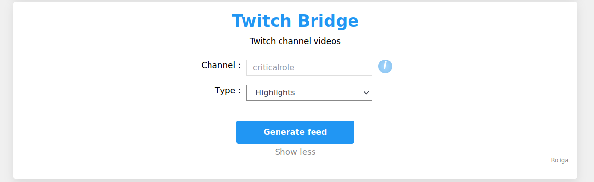 rss-bridge/rss-bridge: Screenshot 3