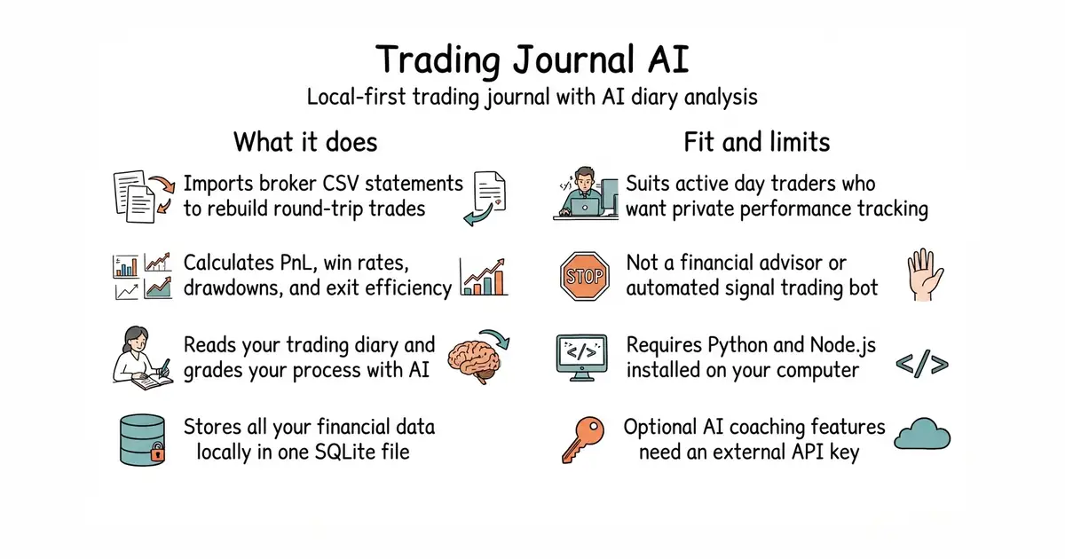 Trading Journal AI. Local-first trading journal with AI diary analysis.