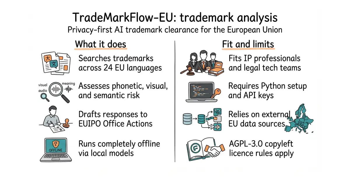 TradeMarkFlow-EU: trademark analysis. Privacy-first AI trademark clearance for the European Union.
