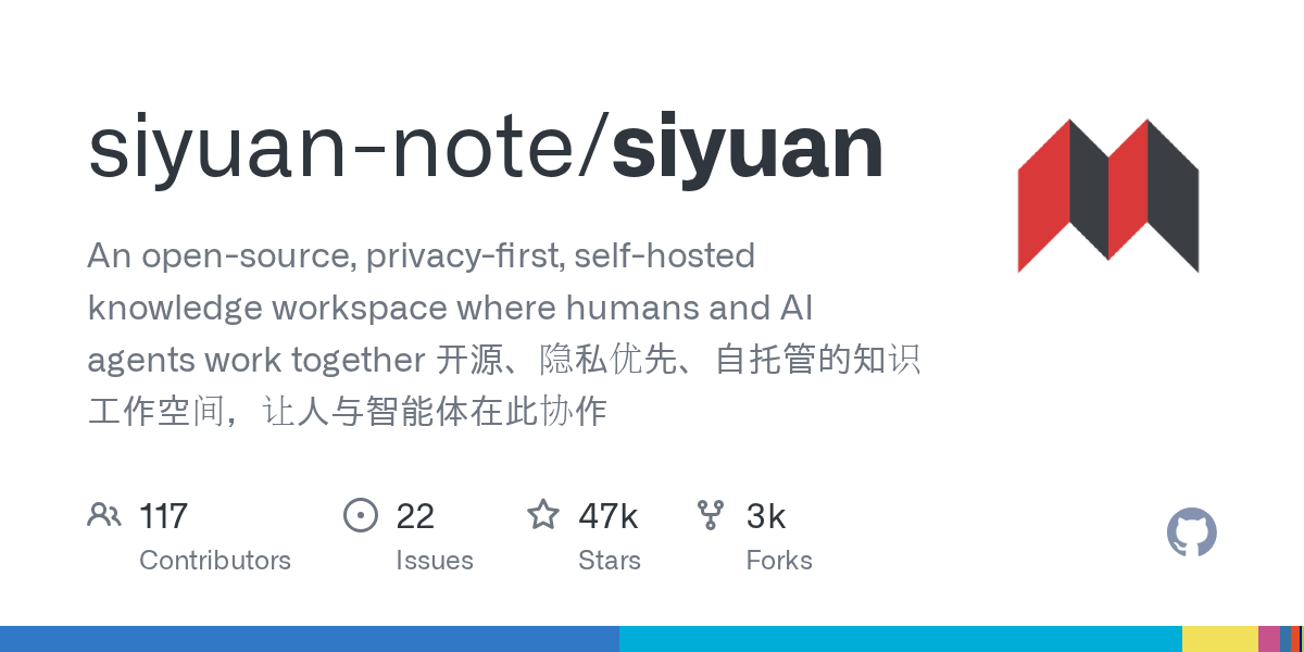 siyuan-note/siyuan: GitHub preview card
