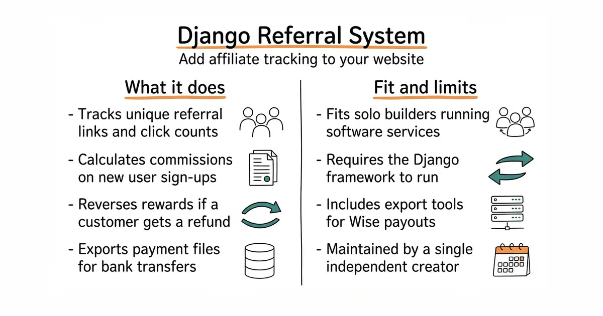 Django Referral System. Add affiliate tracking to your website.