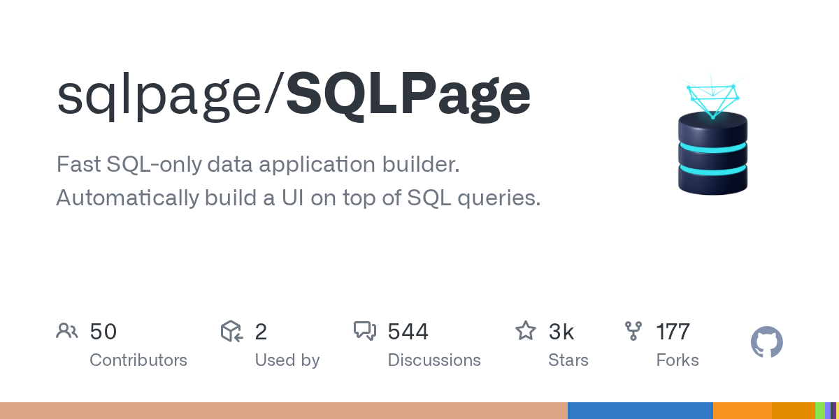 sqlpage/SQLPage: GitHub preview card