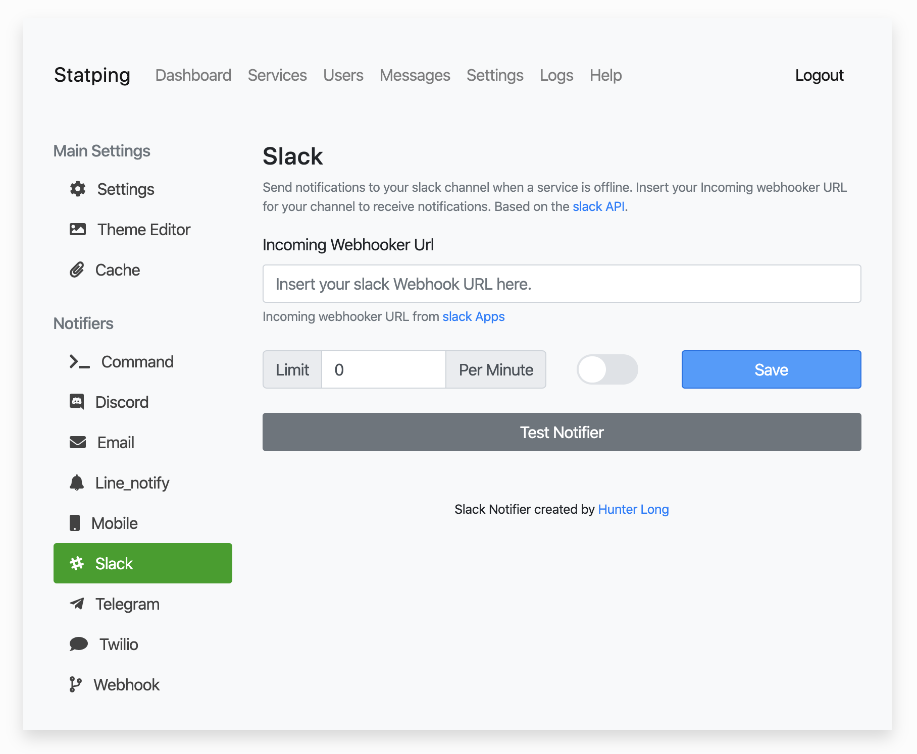 statping-ng/statping-ng: Screenshot 2