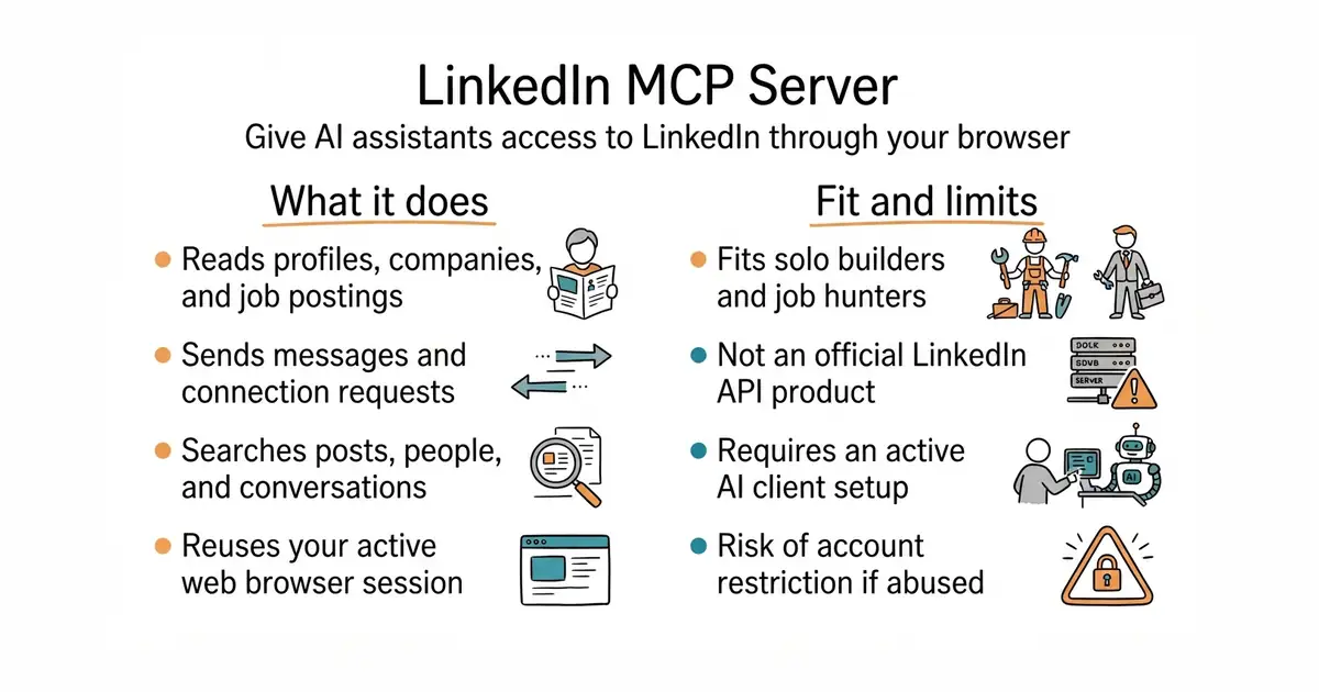 LinkedIn MCP Server. Give AI assistants access to LinkedIn through your browser.
