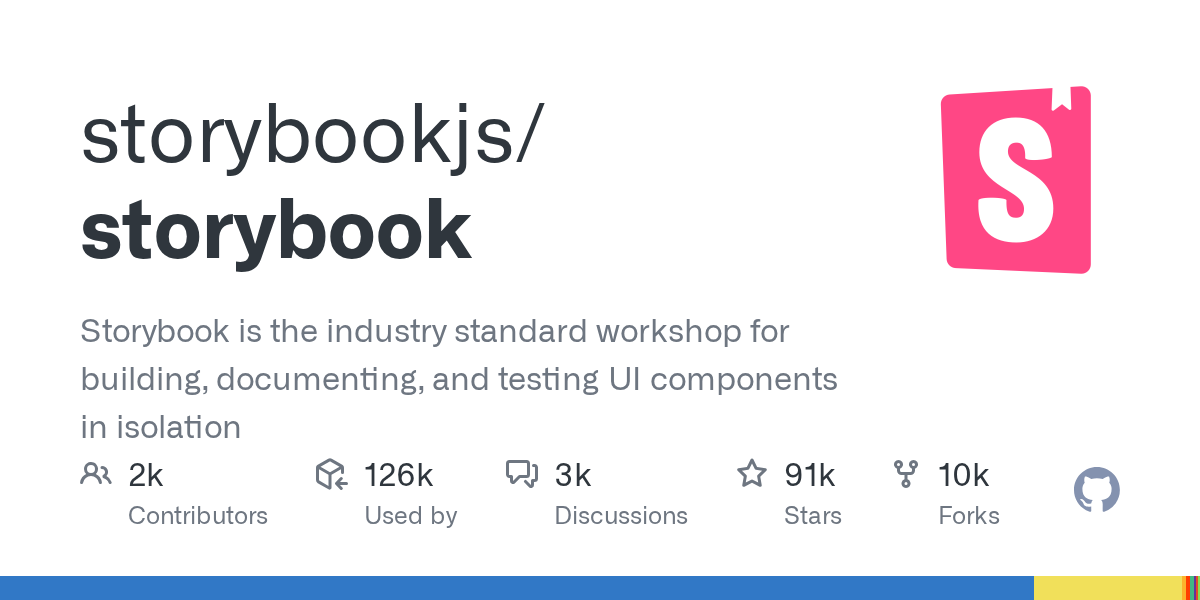 storybookjs/storybook: GitHub preview card