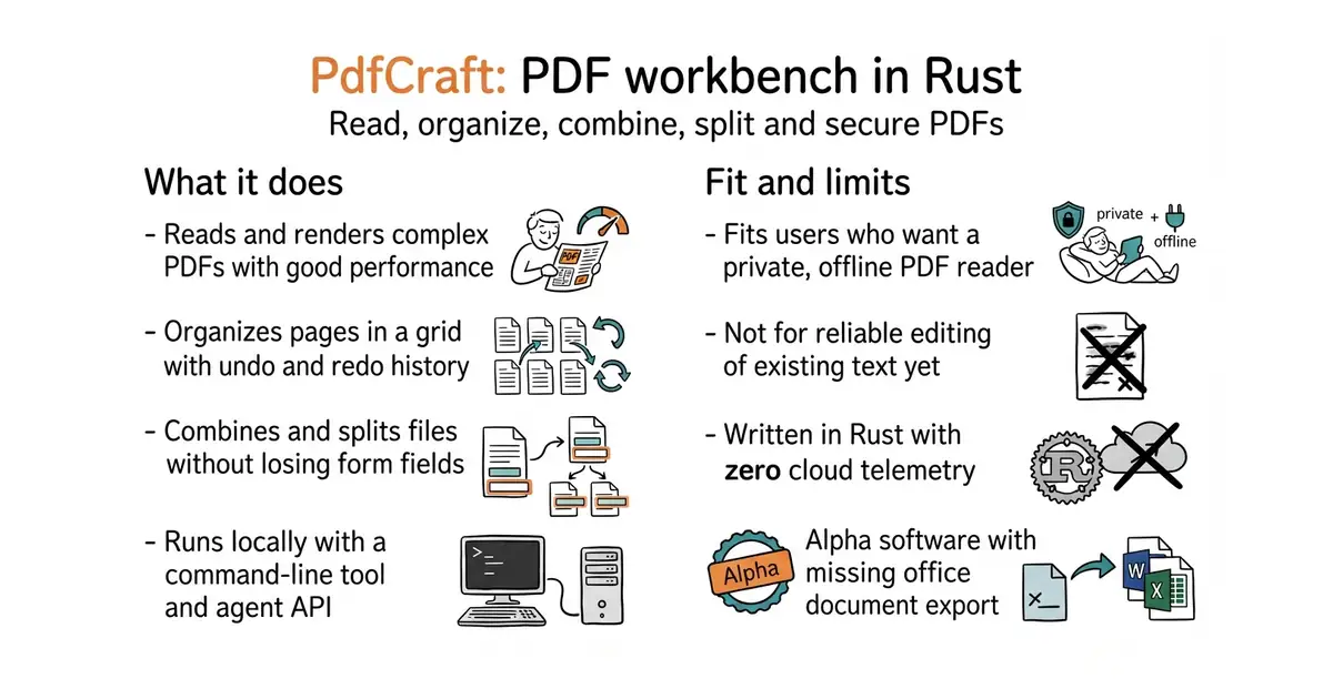 PdfCraft: PDF workbench in Rust. Read, organize, combine, split and secure PDFs.