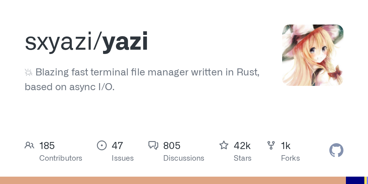 sxyazi/yazi: GitHub preview card