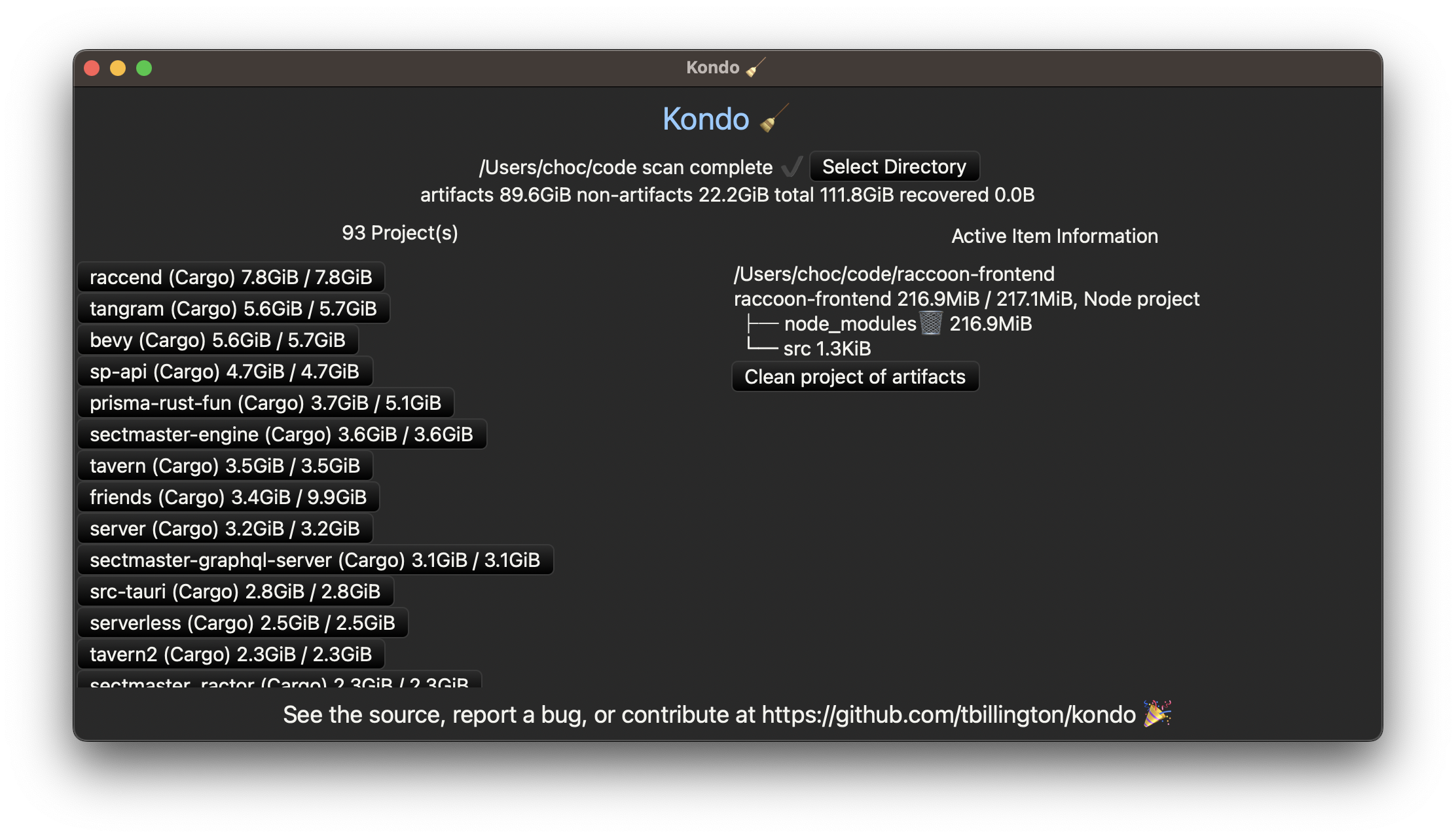 tbillington/kondo: Screenshot 2