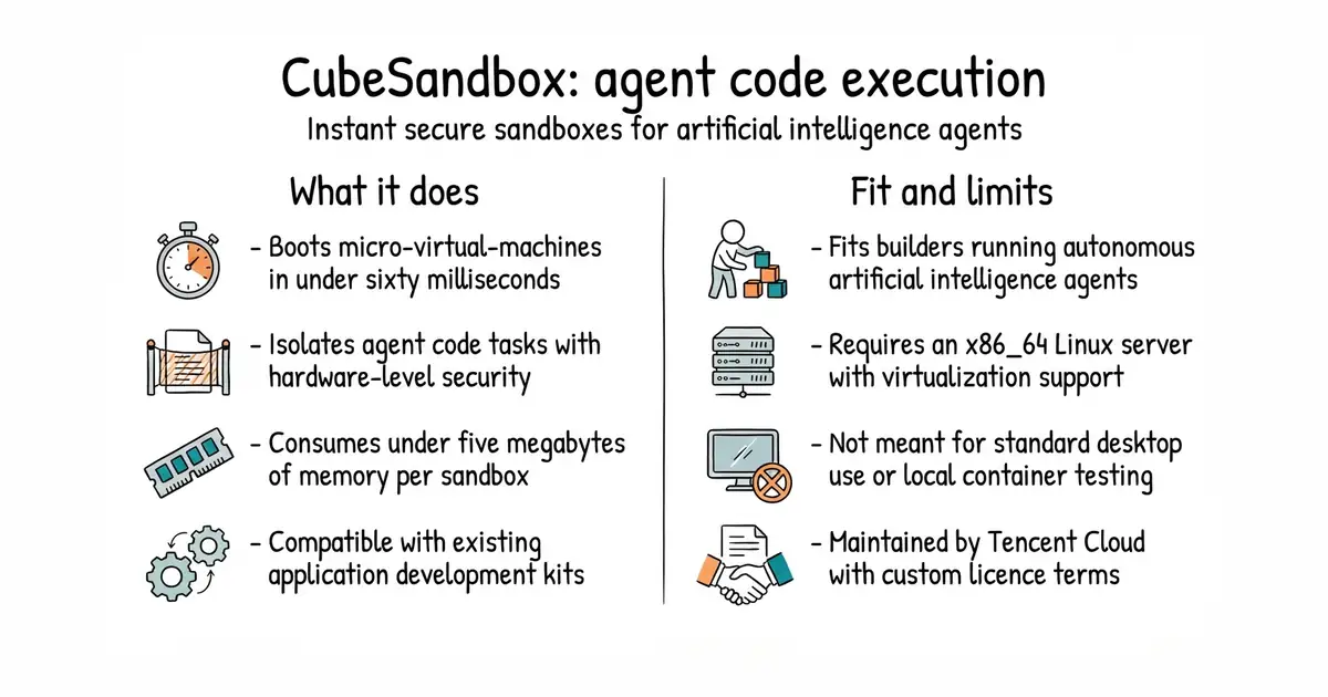CubeSandbox: agent code execution. Instant secure sandboxes for artificial intelligence agents.