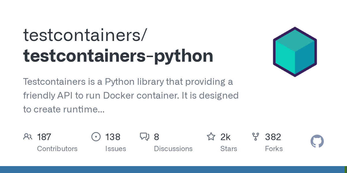 testcontainers/testcontainers-python: GitHub preview card