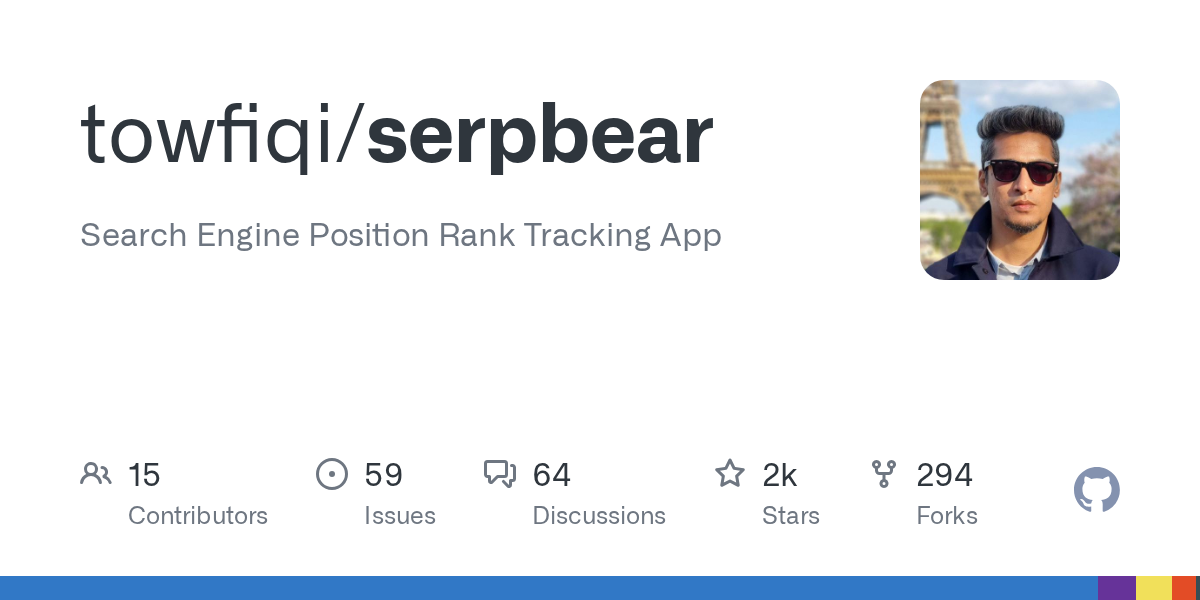 towfiqi/serpbear: GitHub preview card