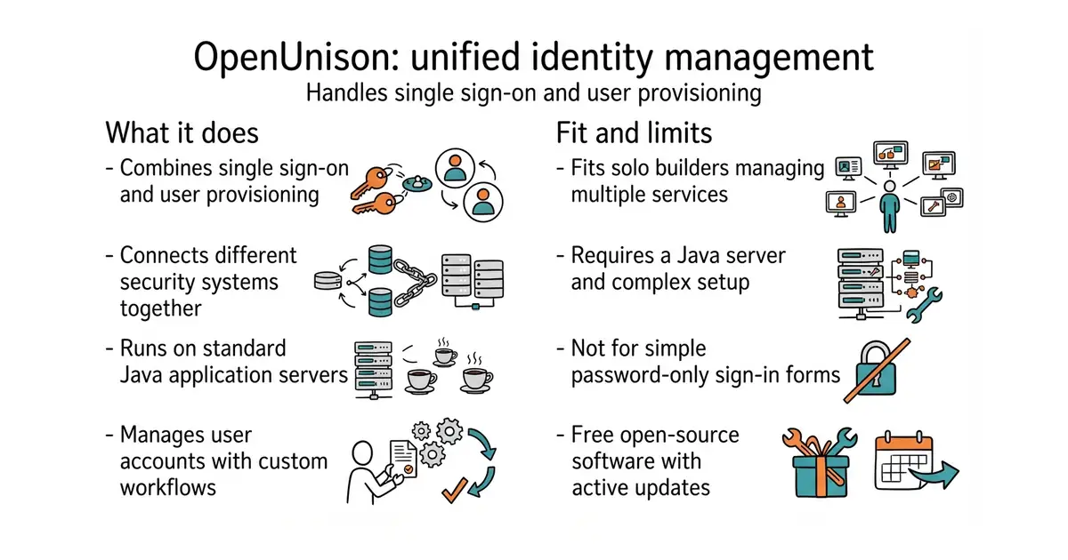 OpenUnison: unified identity management. Handles single sign-on and user provisioning.