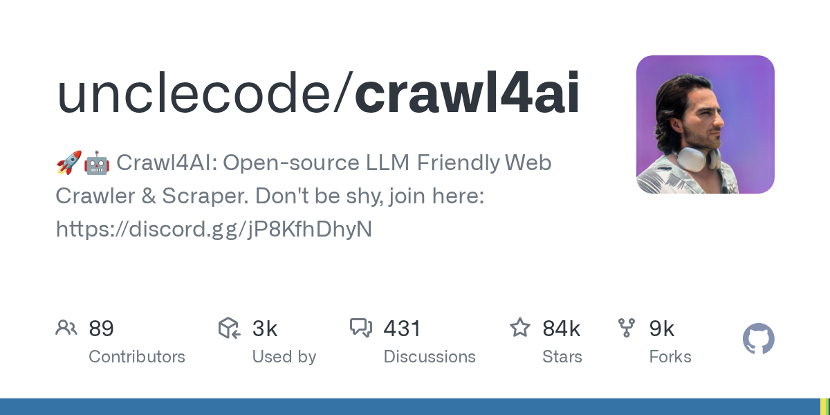 unclecode/crawl4ai: GitHub preview card