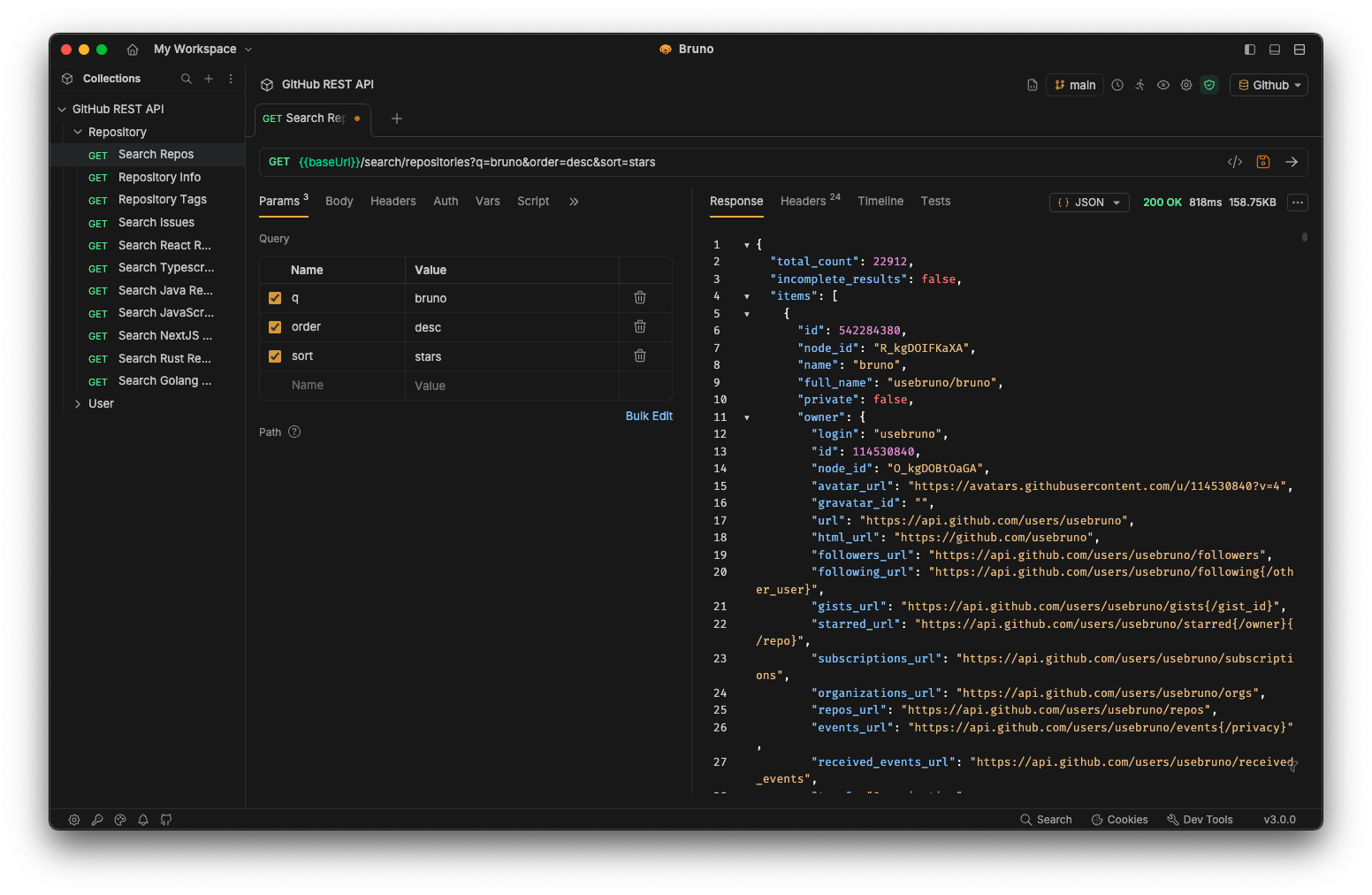 usebruno/bruno: Screenshot 2