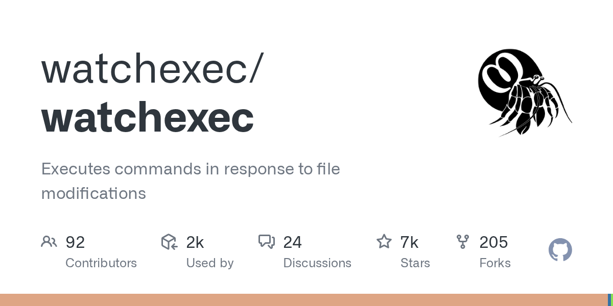 watchexec/watchexec: GitHub preview card