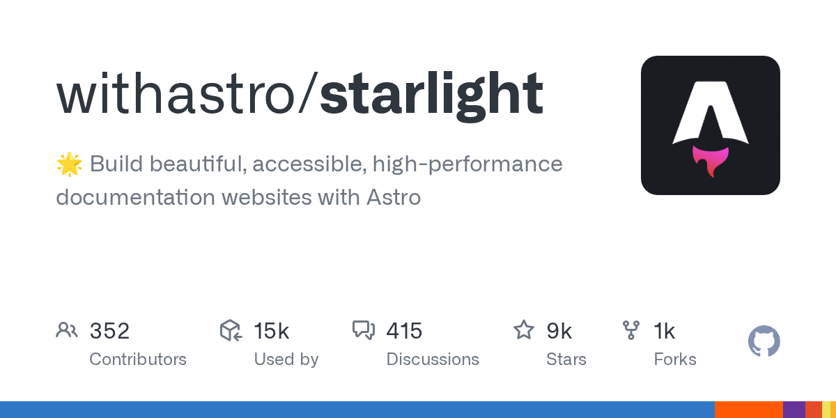 withastro/starlight: GitHub preview card