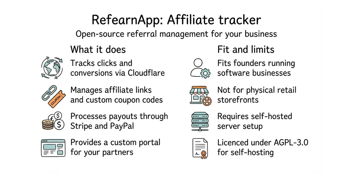 RefearnApp: Affiliate tracker. Open-source referral management for your business.