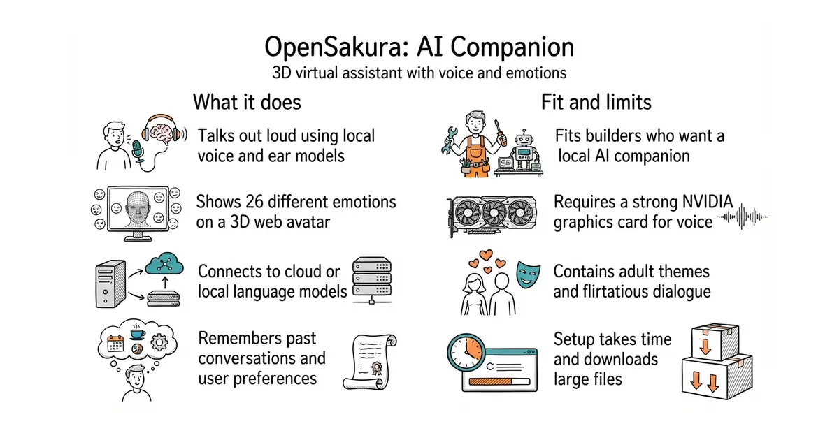 OpenSakura: AI Companion. 3D virtual assistant with voice and emotions.
