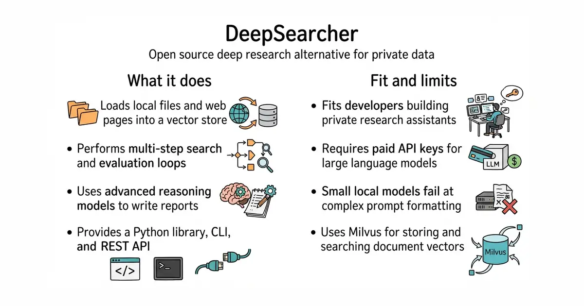 DeepSearcher. Open source deep research alternative for private data.