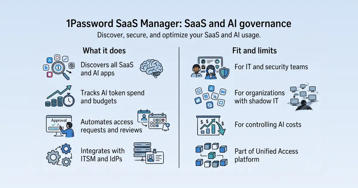1Password SaaS Manager at a glance