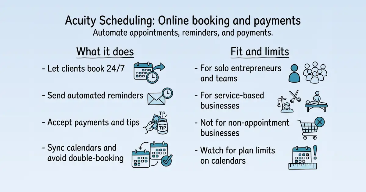 Acuity Scheduling at a glance