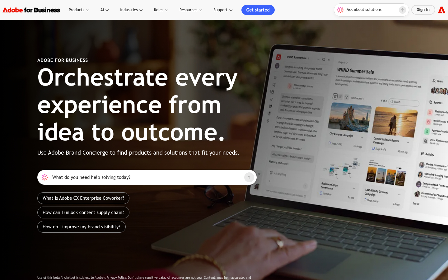 Homepage of the website, as captured