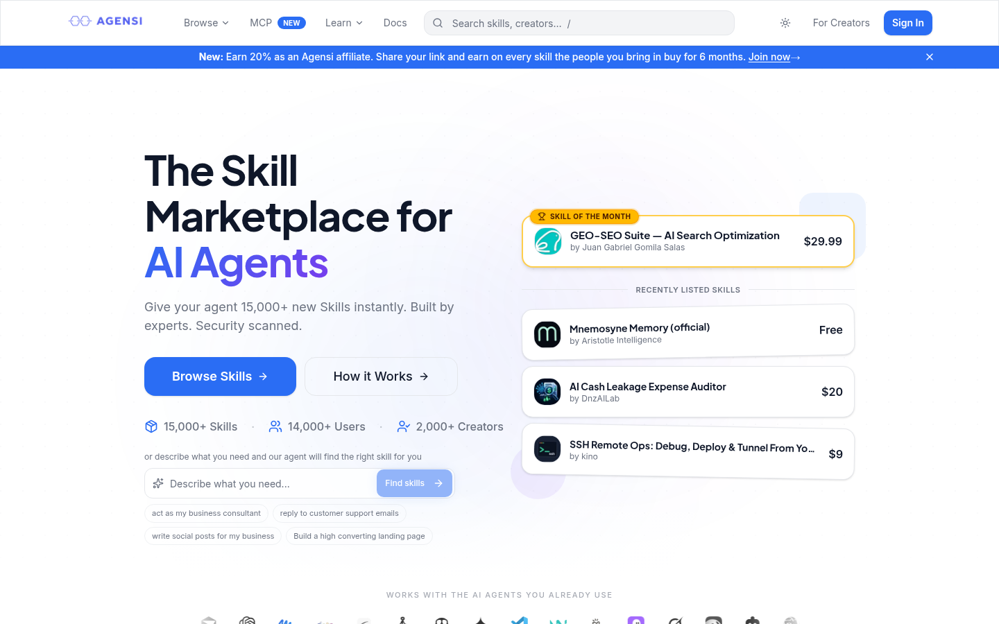 Homepage of the website, as captured