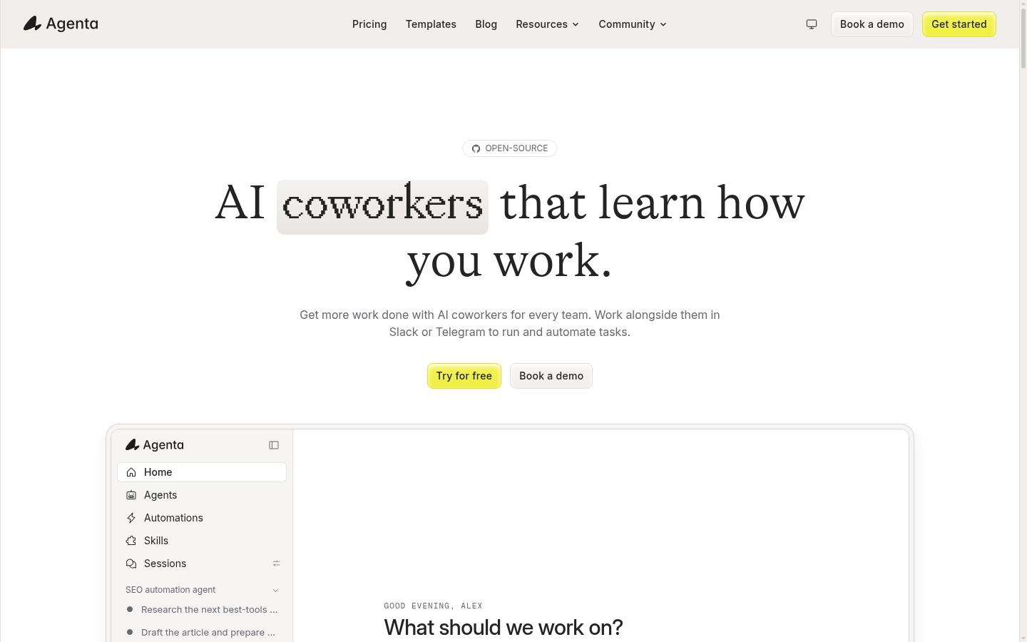 Homepage of the website, as captured