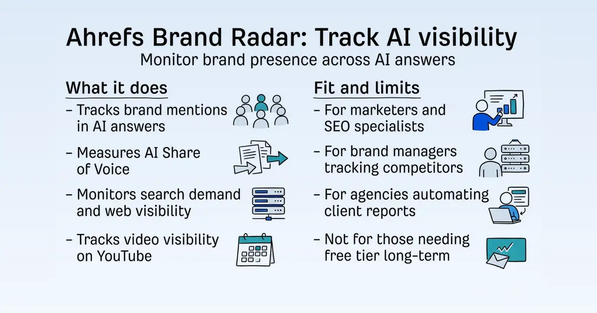 Ahrefs Brand Radar at a glance