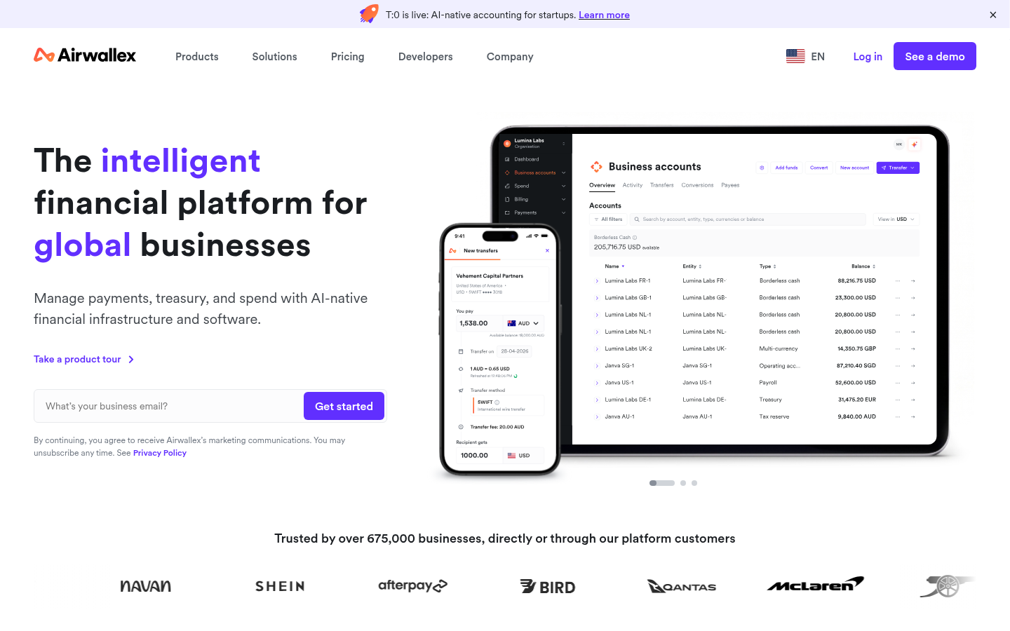 Homepage of the website, as captured