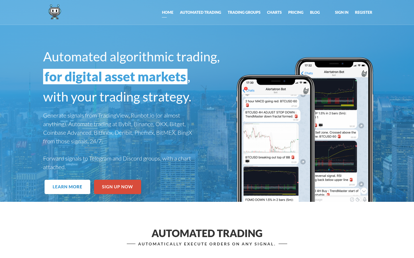 Homepage of the website, as captured