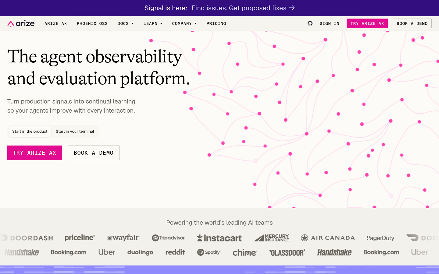 Homepage of the website, as captured