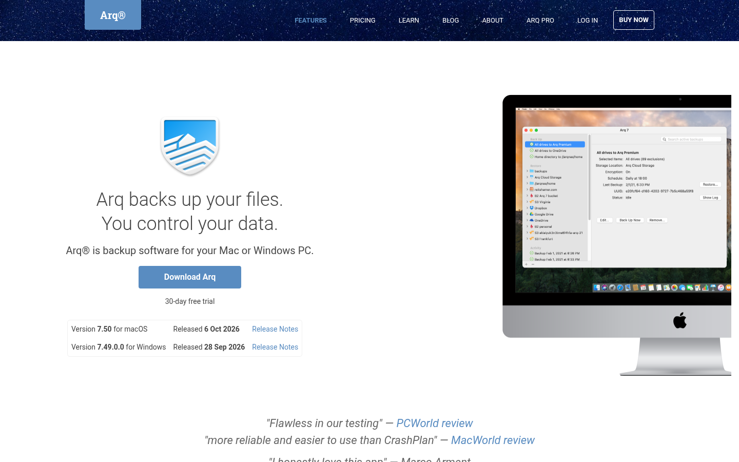 Homepage of the website, as captured