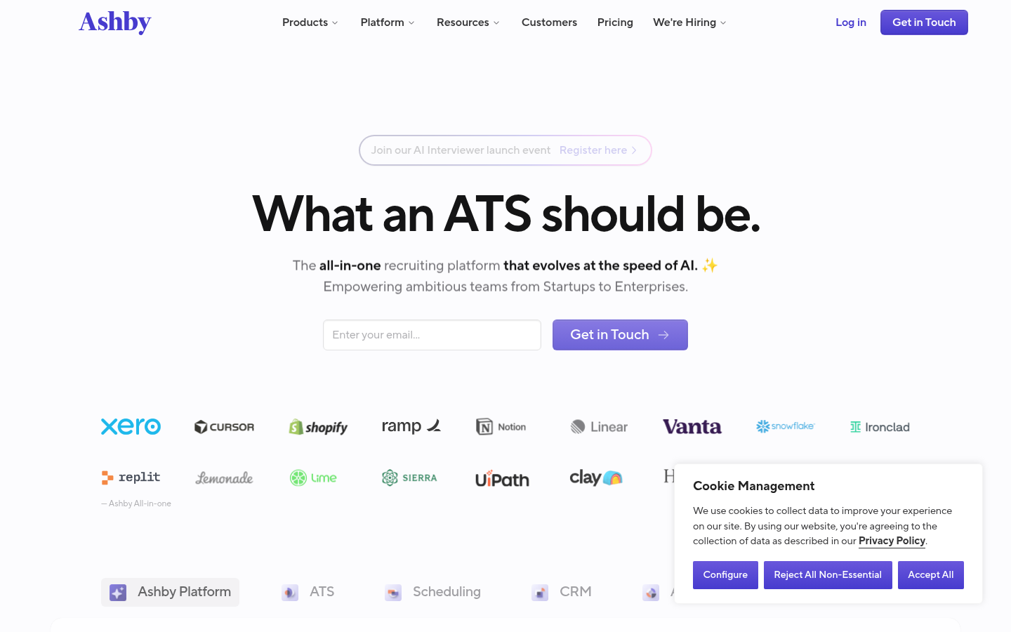 Homepage of the website, as captured