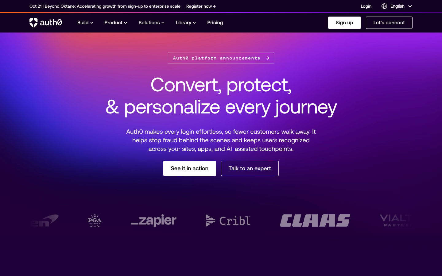 Homepage of the website, as captured