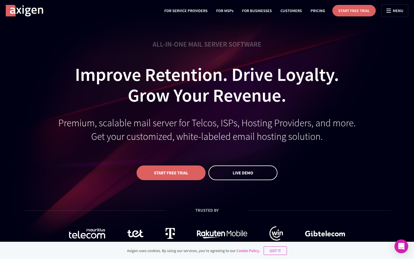 Homepage of the website, as captured