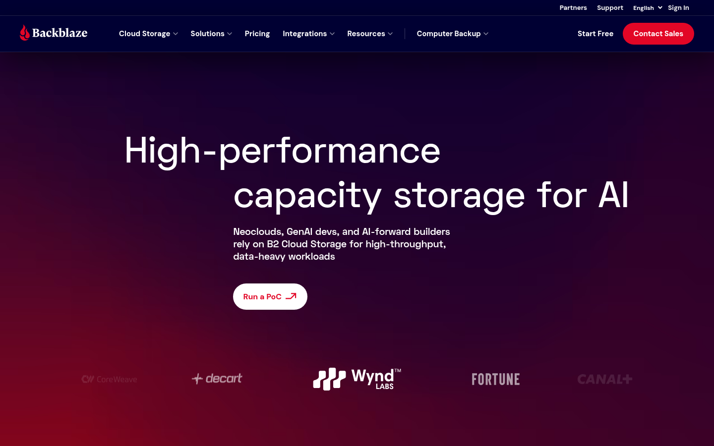 Homepage of the website, as captured