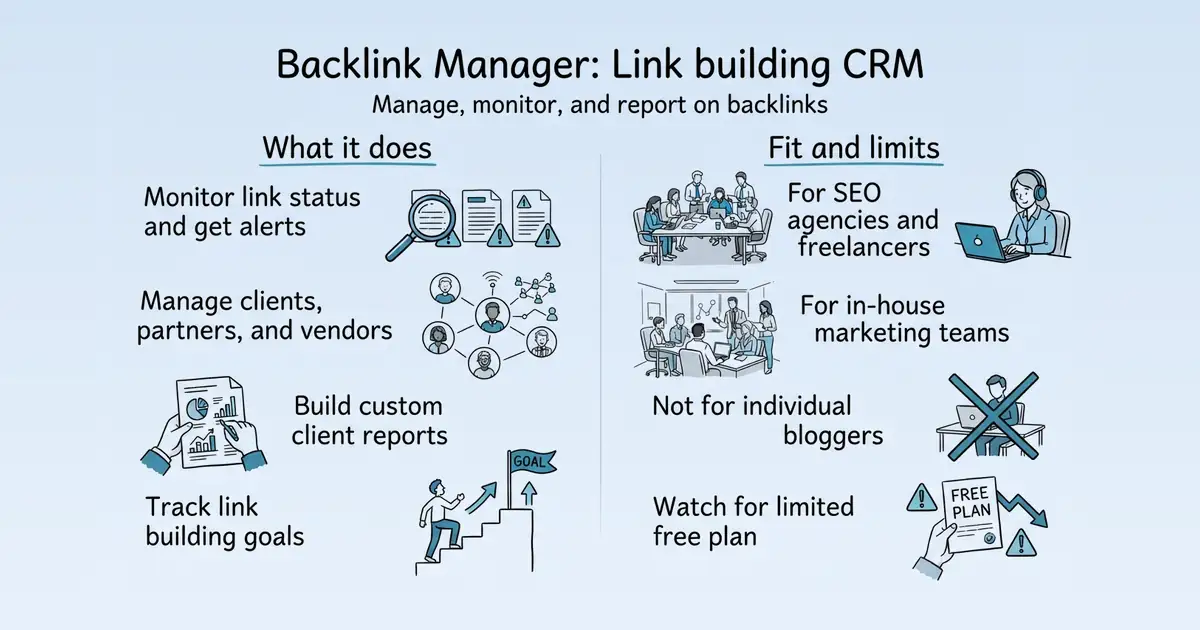 Backlink Manager at a glance