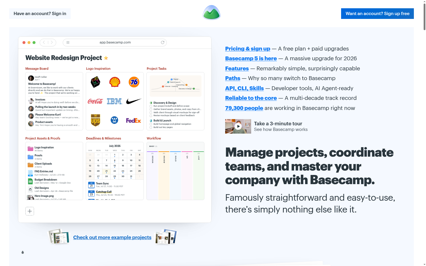 Homepage of the website, as captured